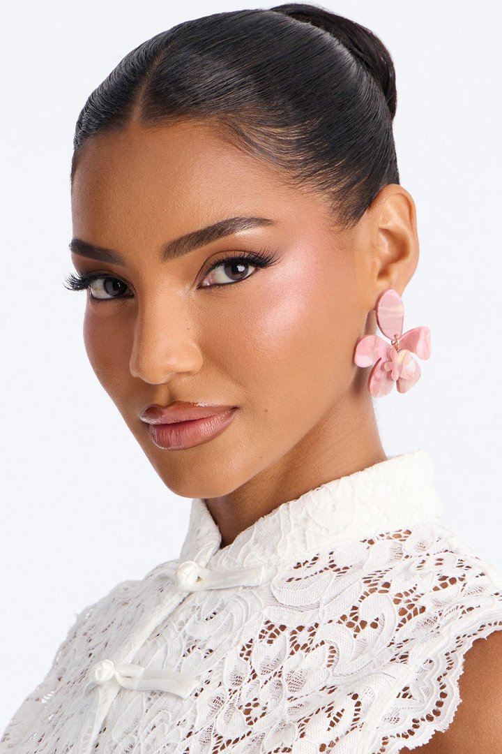 Tea Garden Soiree Drop Earrings - Pink