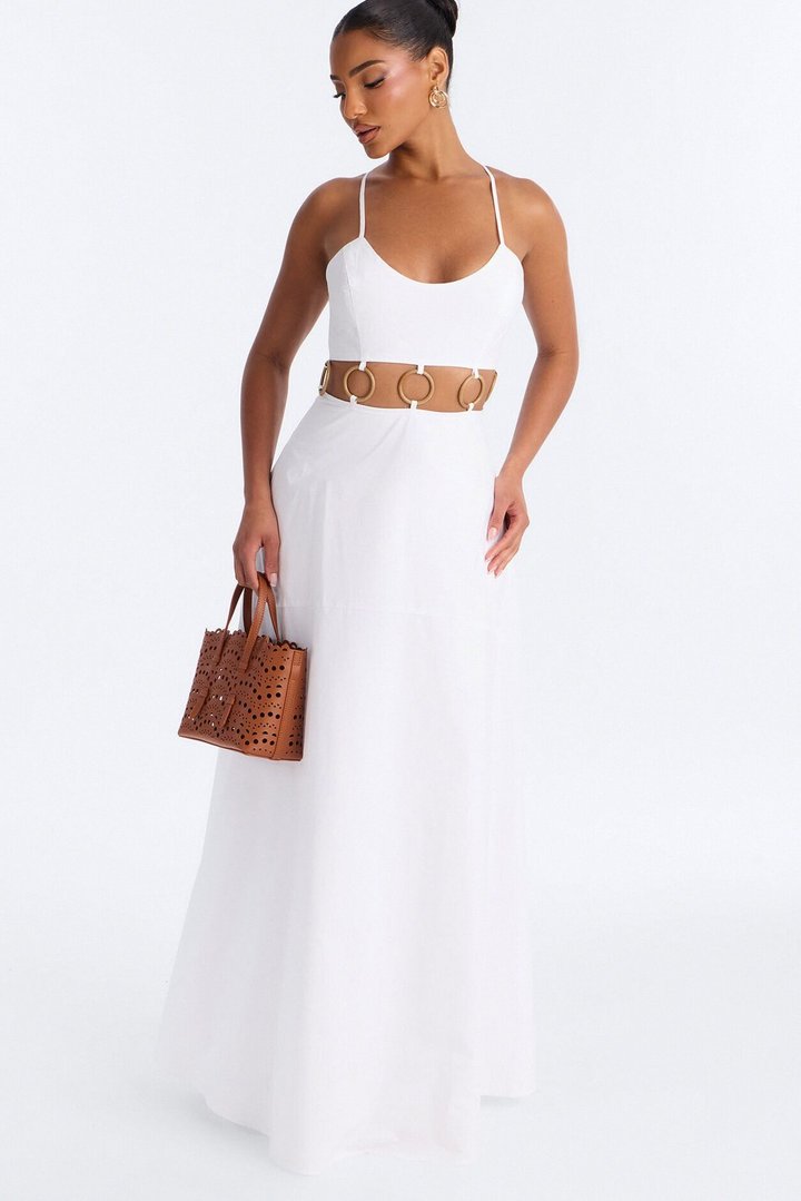 Paulina Poplin Maxi Dress - White