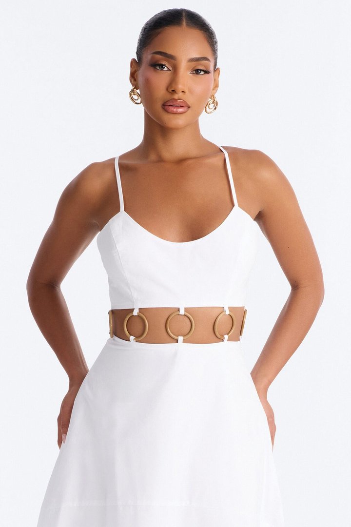 Paulina Poplin Maxi Dress - White