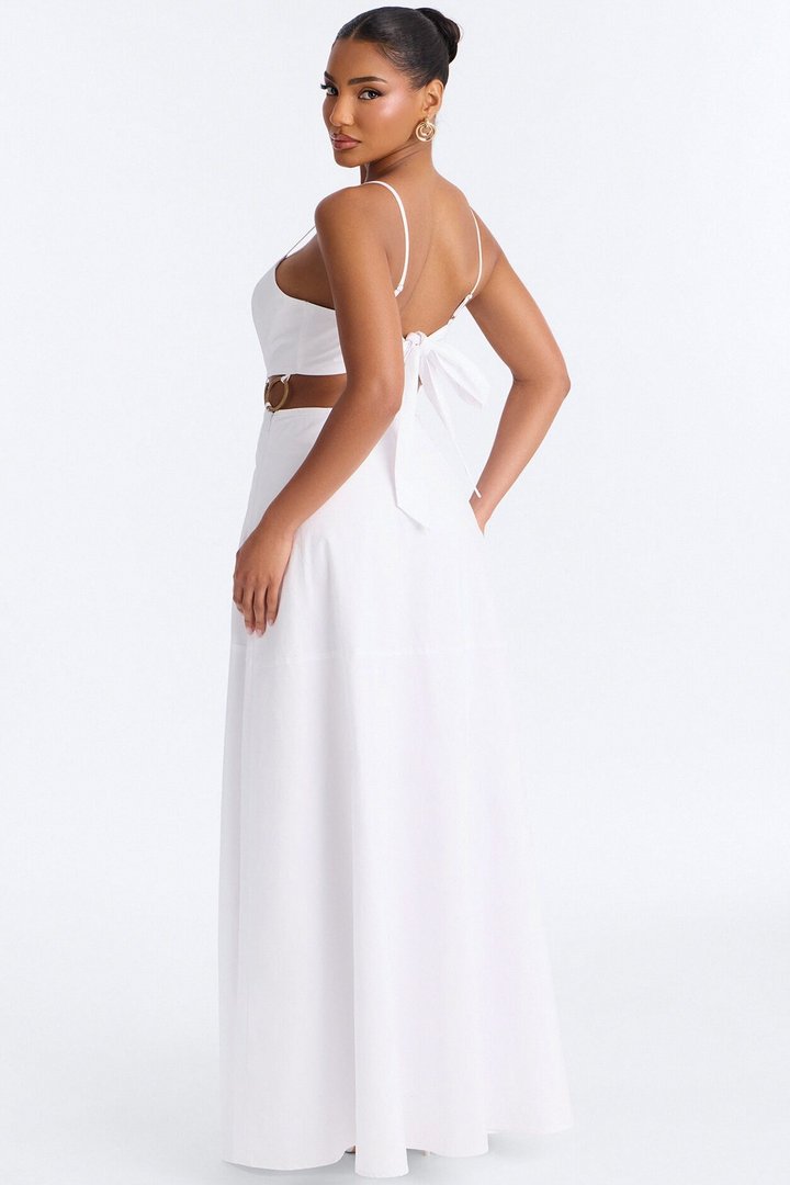 Paulina Poplin Maxi Dress - White
