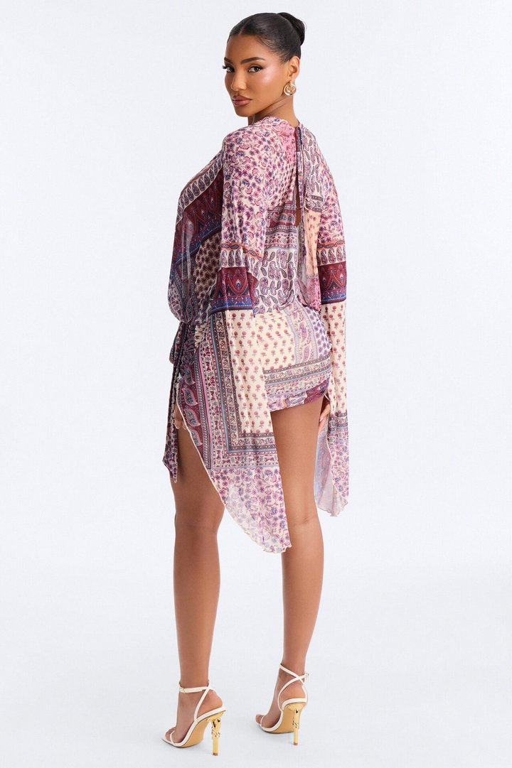 Wildflower Soul Mesh Mini Dress - Purple/combo