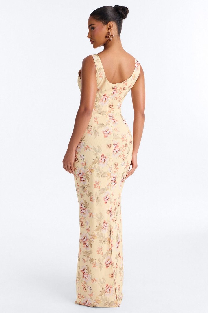 Gabby Underwire Mesh Maxi Dress - Yellow/combo