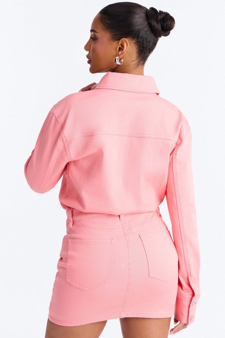 Belleville Denim Mini Dress - Pink