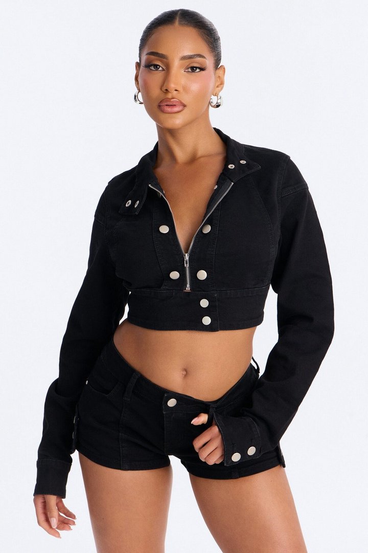 Command Authority Stretch Denim Jacket - Black