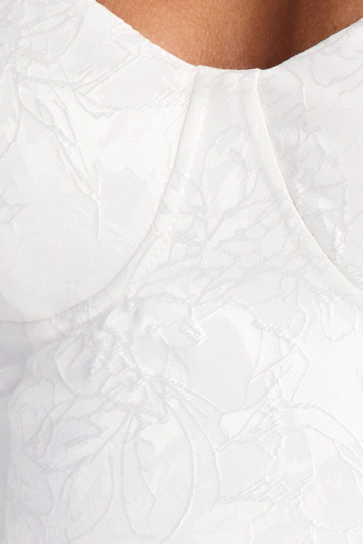 Living A Fairytale Jacquard Midi Dress - White