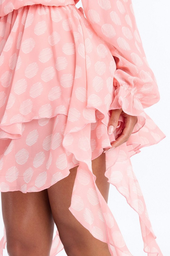 Bailey Off Shoulder Chiffon Mini Dress - Pink/combo