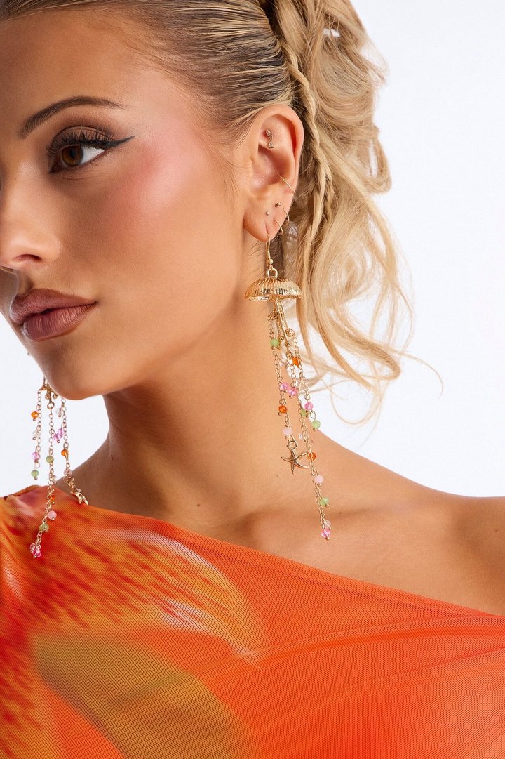 Don't Be Jelly Hardware Drop Earrings - Gold/combo