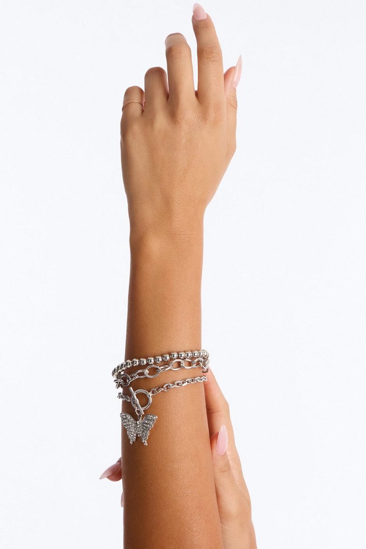 Flyest In Town 3 Piece Bracelet Set - Silver