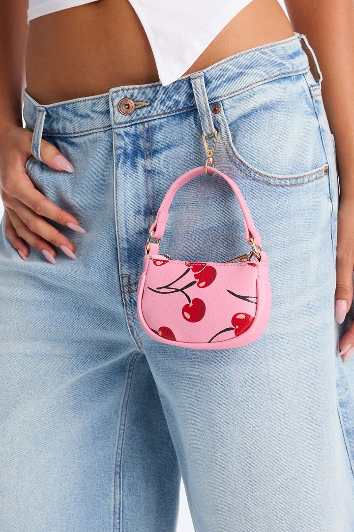 Just Like A Cherry Faux Leather Shoulder Handbag - Pink