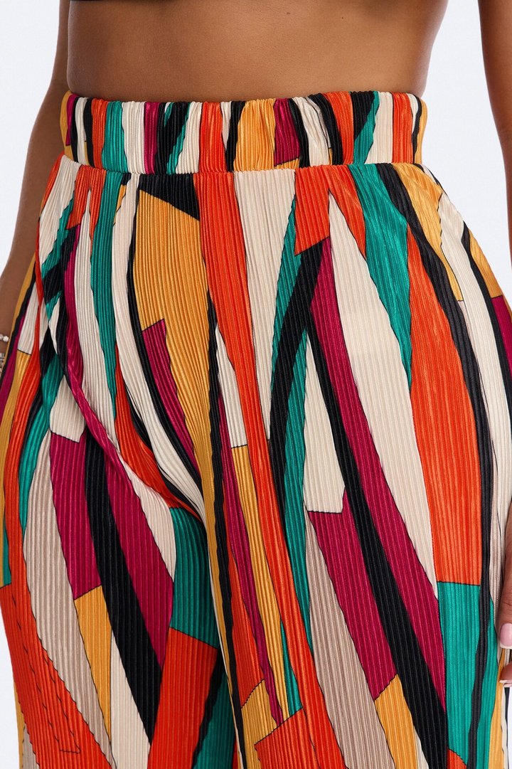 Pure Bliss Printed Plisse Pant - Orange/combo