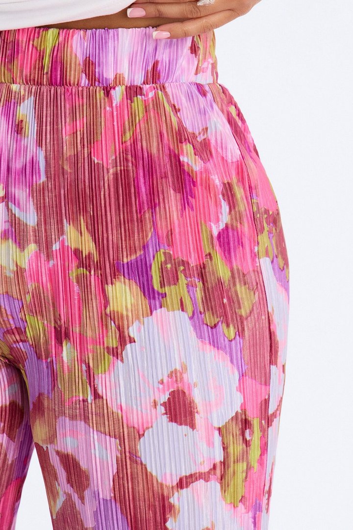 Pure Bliss Printed Plisse Pant - Purple/combo