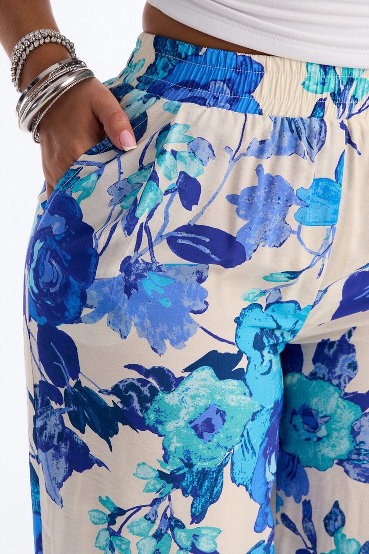Sweet Bloom Wide Leg Pant - Blue