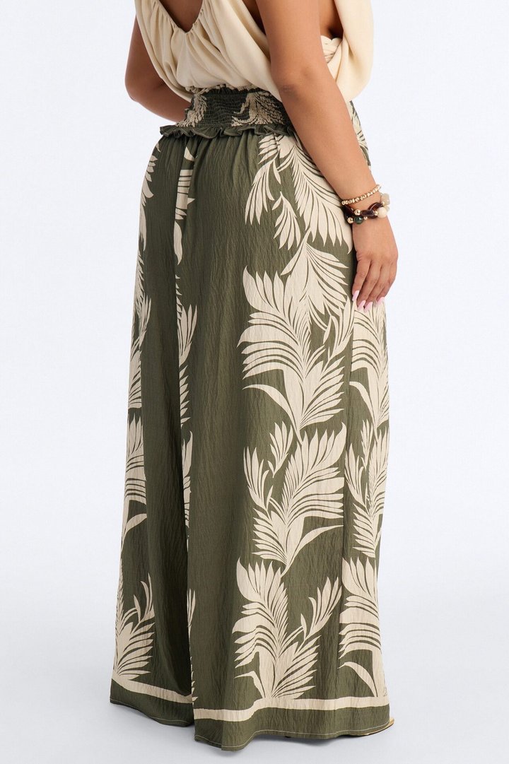On Boho Mode Embellished Scarf Wrap Low Rise Pant - Green/combo