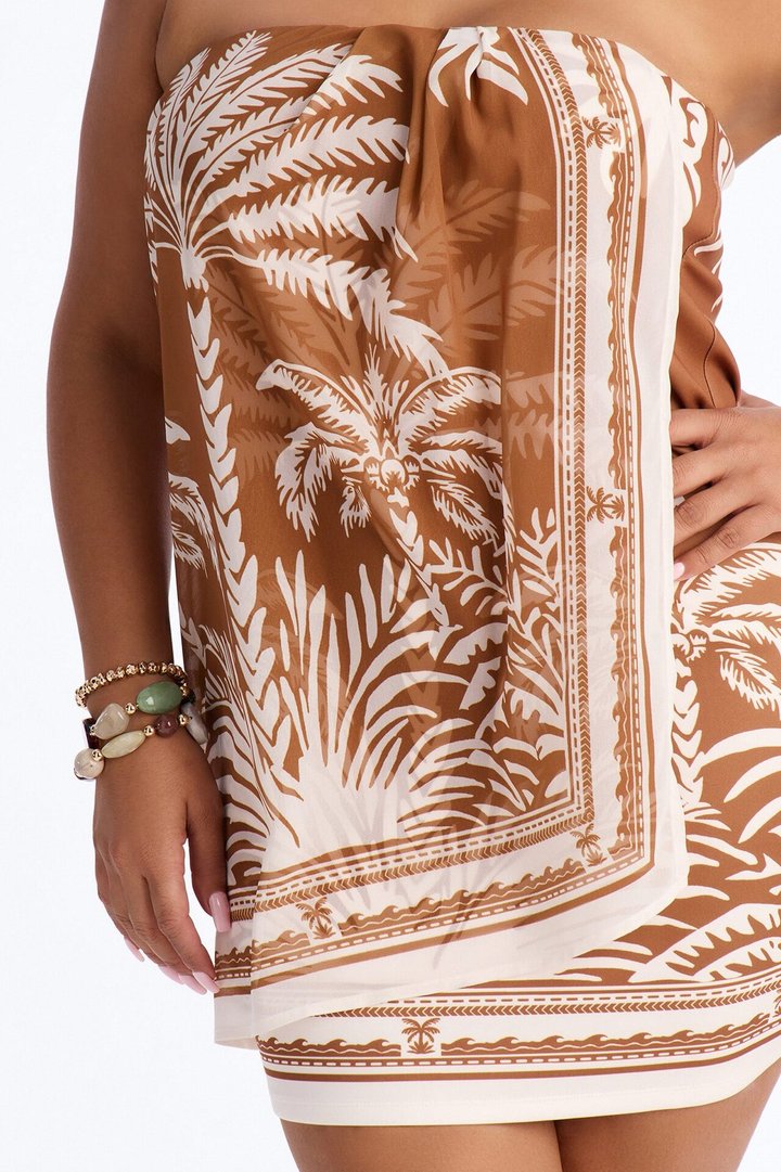 All The Shade Strapless Mini Dress - Brown/combo
