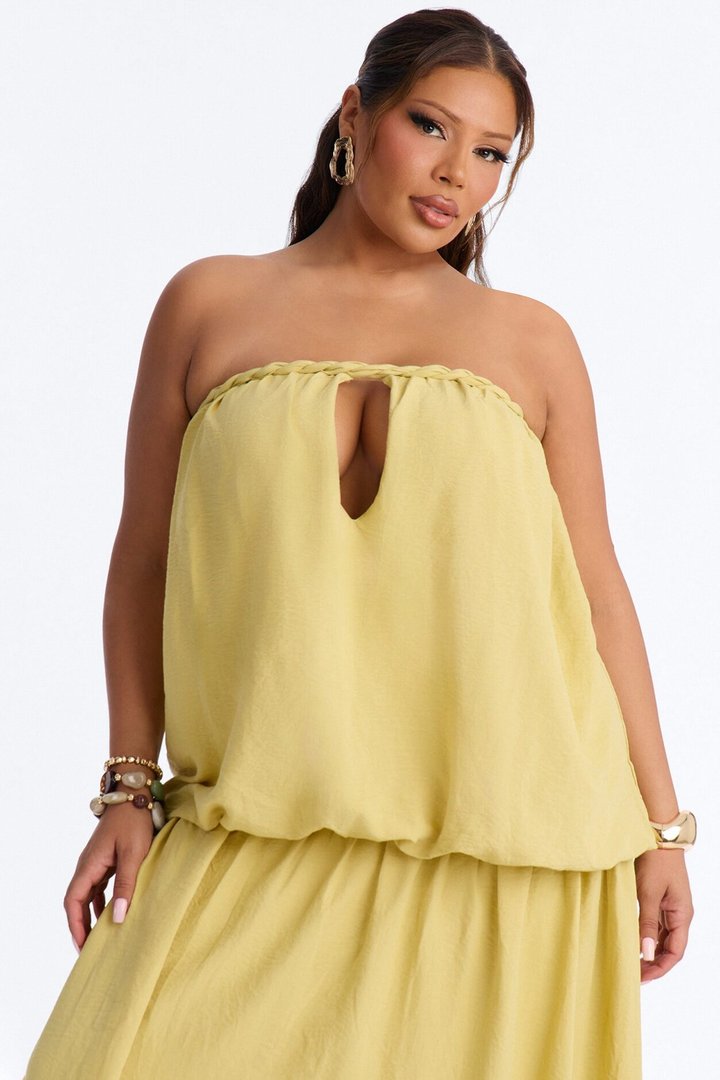Just Having Fun Flowy Maxi Dress - Chartreuse