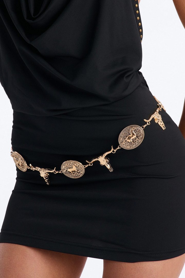 Just A Wild Night Chain Belt - Gold