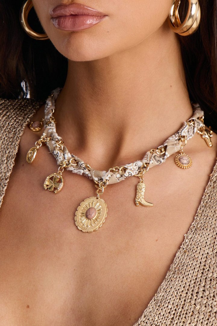 Rodeo Bandit Charm Neckalce - Beige