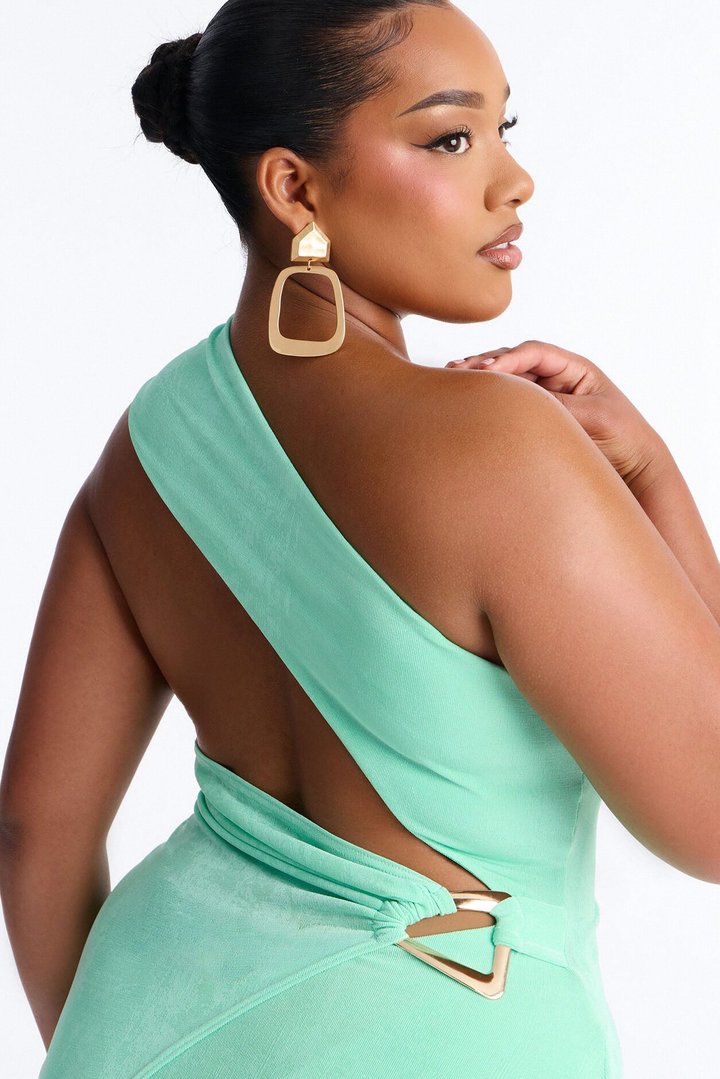 Annora One Shoulder Maxi Dress - Mint