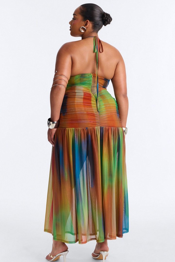 Emma Ombre Mesh Maxi Dress - Multi Color