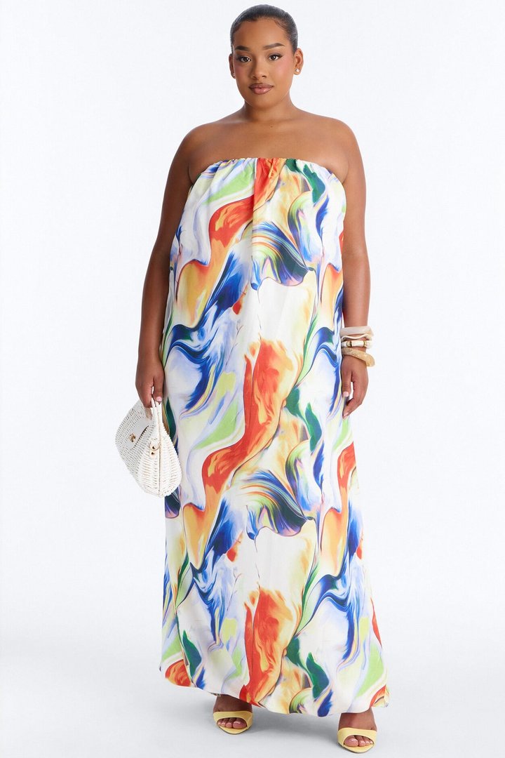 Dreamy Daze Bubble Maxi Dress - Blue/combo