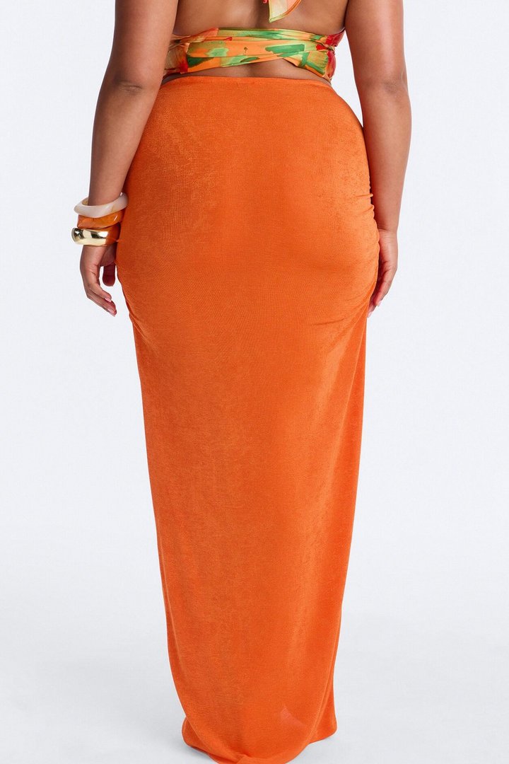 Let's Getaway Slinky Knit Maxi - Orange