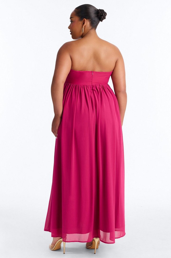 She's Effortless Chiffon Maxi Dress - Magenta