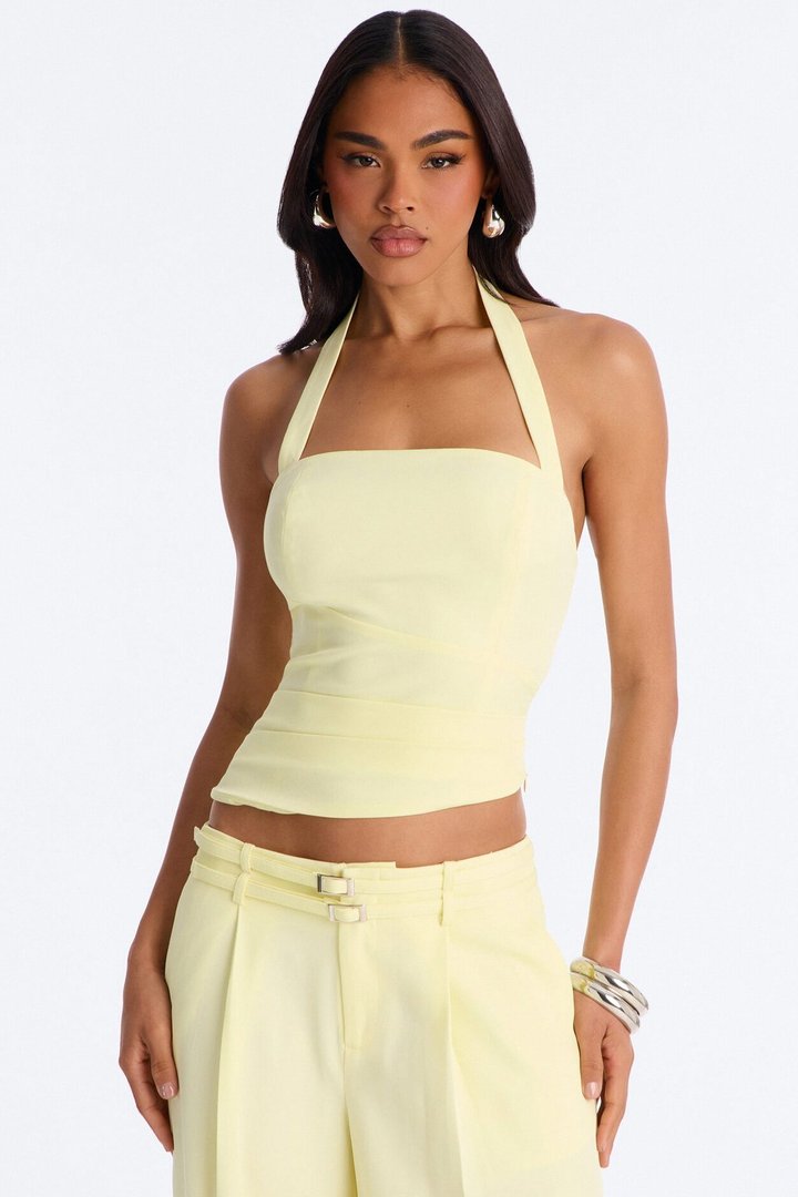 Keila Halter Pant Set - Butter Yellow