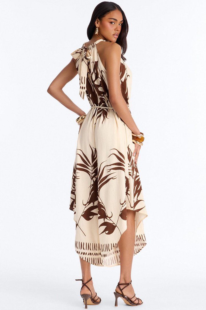 Island Hours Beaded Jumpsuit - Brown
