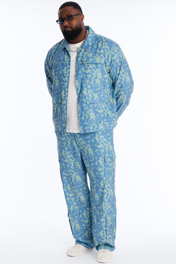 Terrain Drip Textured Chore Jacket - Blue