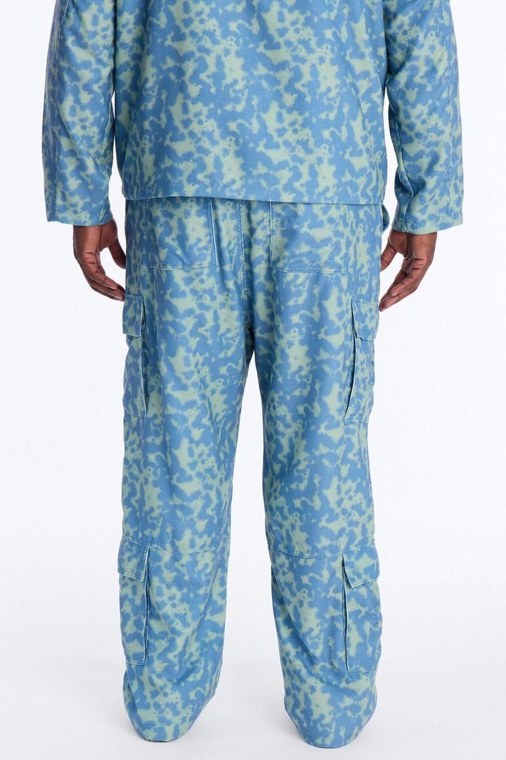 Baggy Terrain Drip Textured Pant - Blue