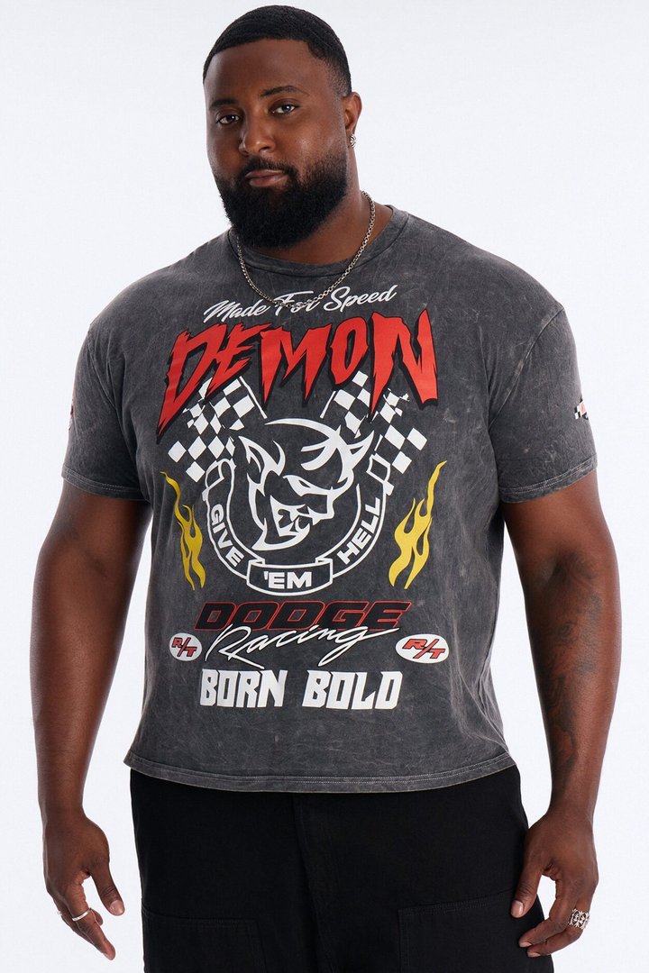 Dodge Demon Vintage Short Sleeve Tee - Black Wash
