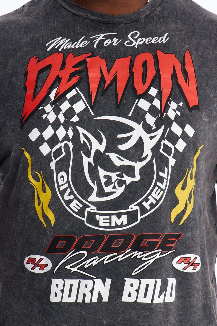 Dodge Demon Vintage Short Sleeve Tee - Black Wash