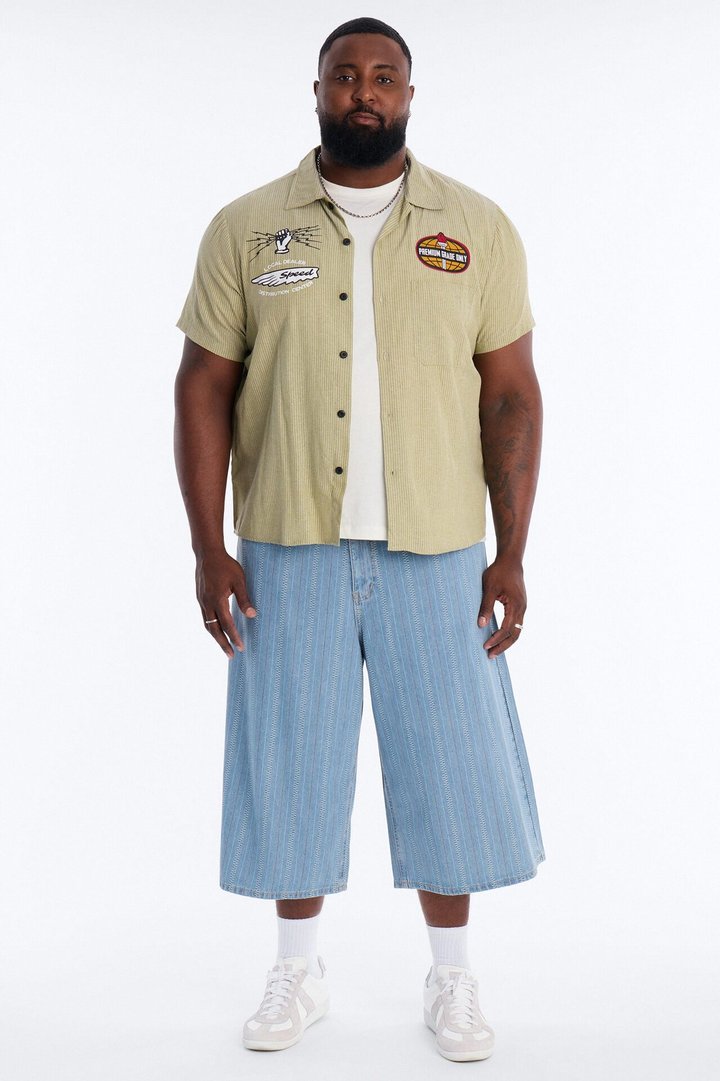 Super Baggy Outfield Denim Short - Light Blue Wash