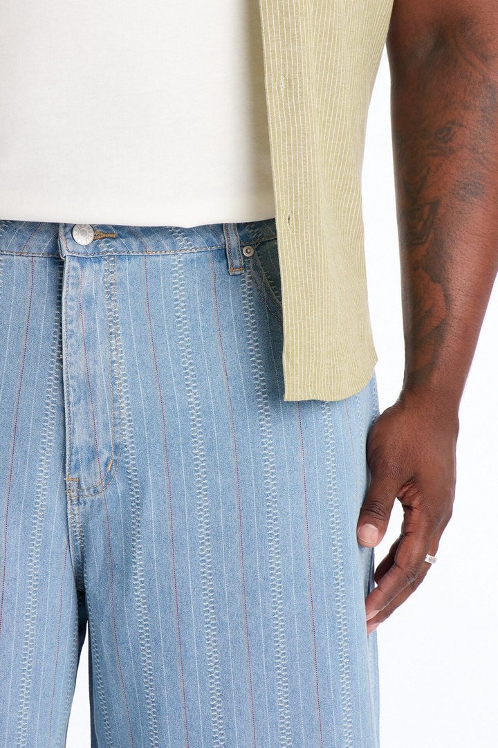 Super Baggy Outfield Denim Short - Light Blue Wash