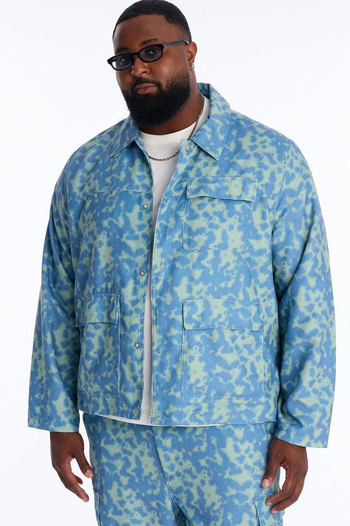 Terrain Drip Textured Chore Jacket - Blue