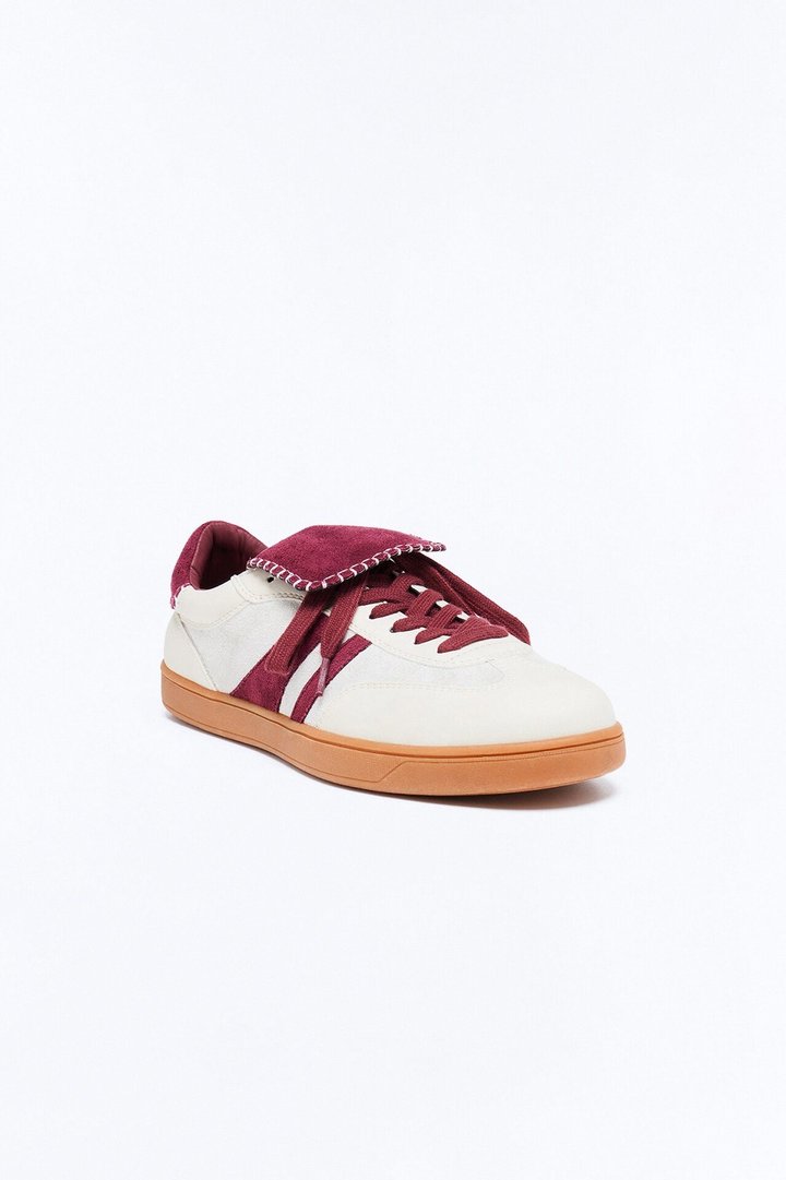 Retro Panel Faux Suede Low Lace Up Sneaker - Taupe