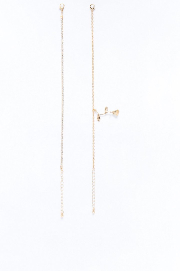 Lust Or Love 2 Piece Anklet Set - Gold