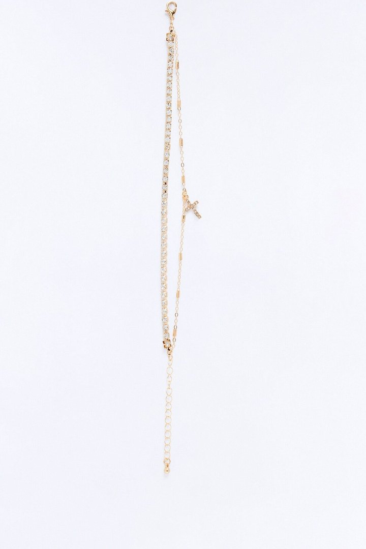 Blessed Never Stressed 2 Piece Anklet Set - Gold