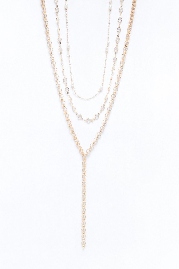 Think Of Me Layered Lariat Necklace - Gold