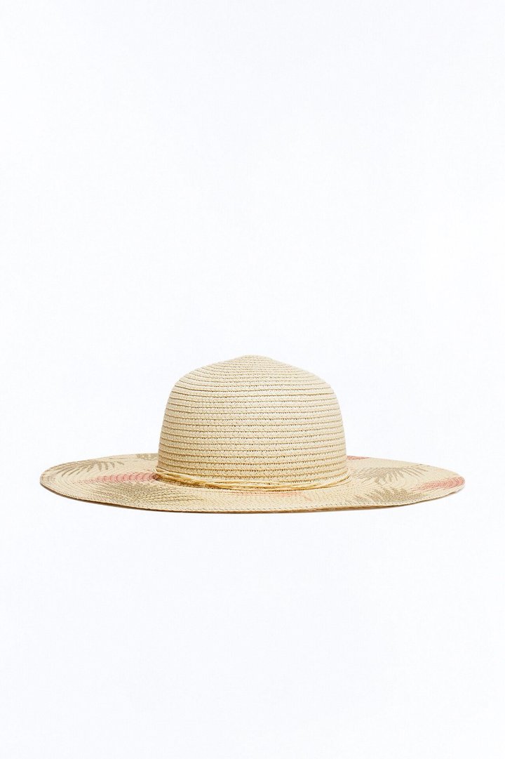 Under The Palm Trees Straw Sun Hat - Natural/Combo