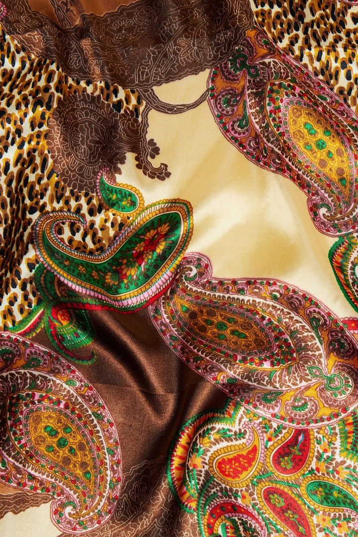 Susanna Paisley Head Scarf - Beige