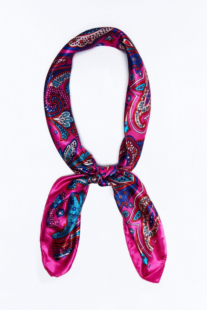 Lilly Paisley Head Scarf - Fuchsia
