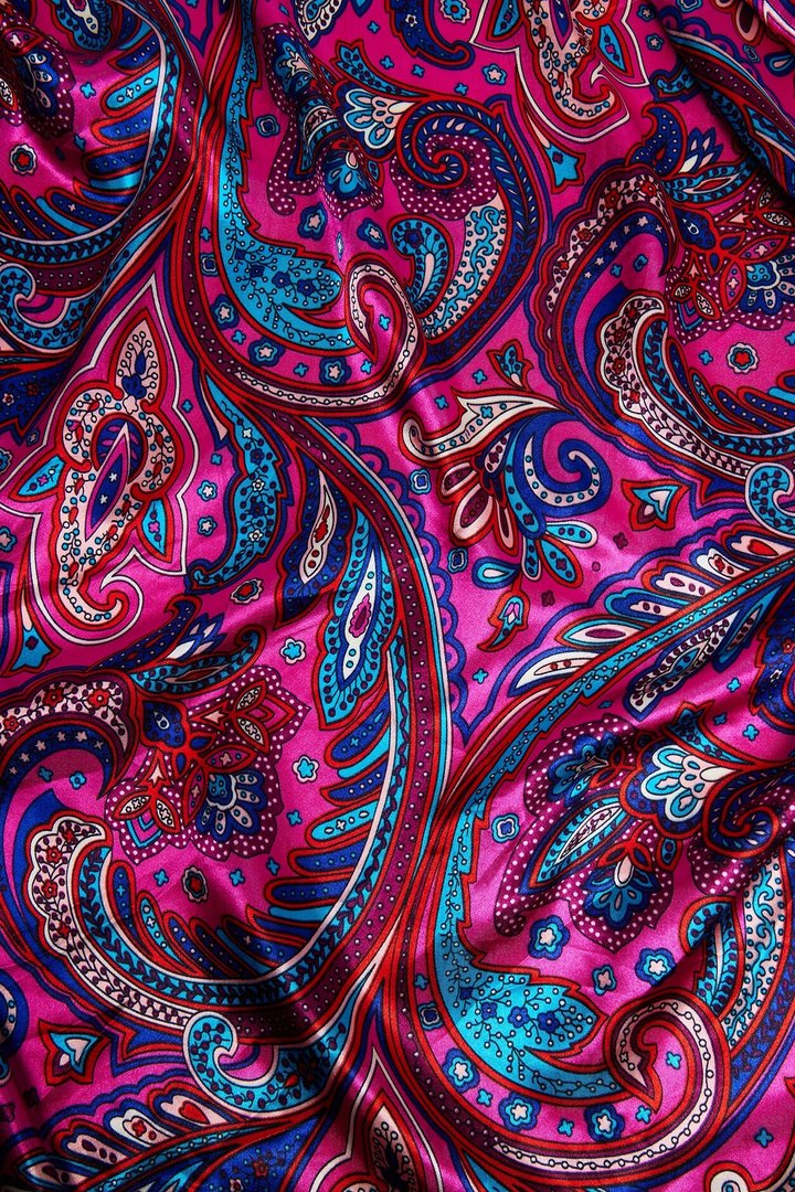 Lilly Paisley Head Scarf - Fuchsia