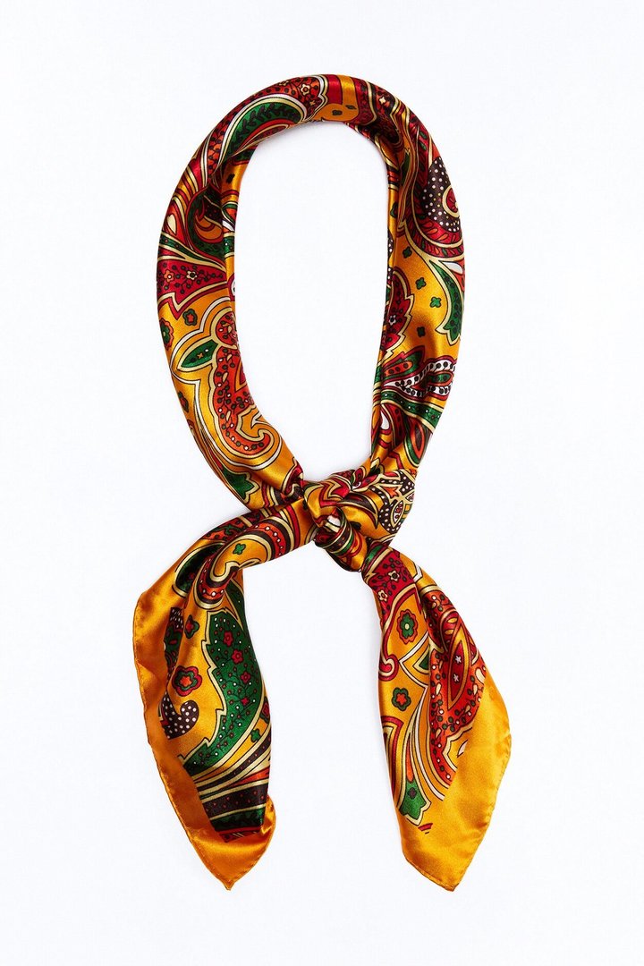 Lilly Paisley Head Scarf - Orange