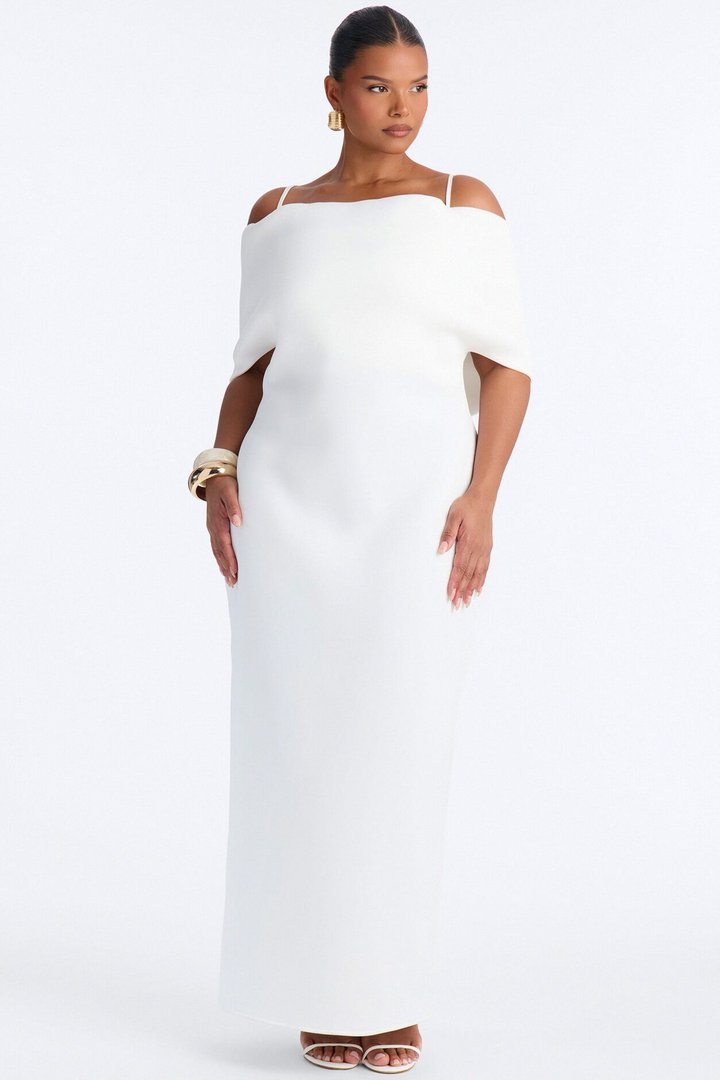 Last Call Scuba Maxi Dress - White
