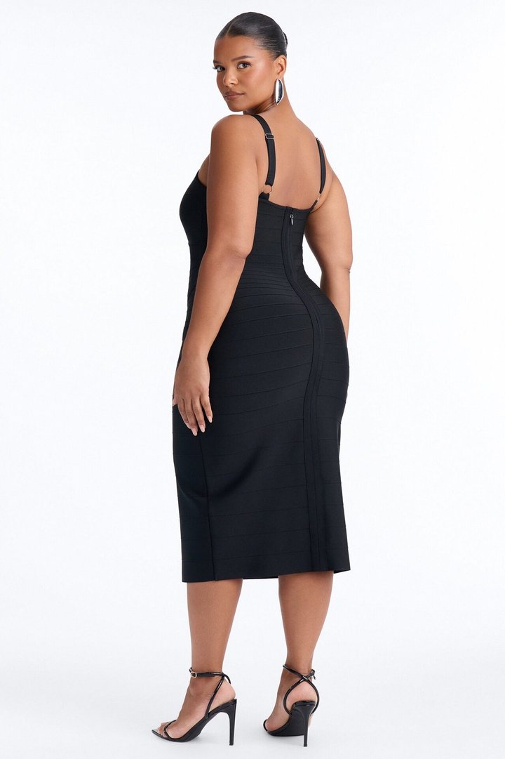 Eden Bandage Midi Dress - Black