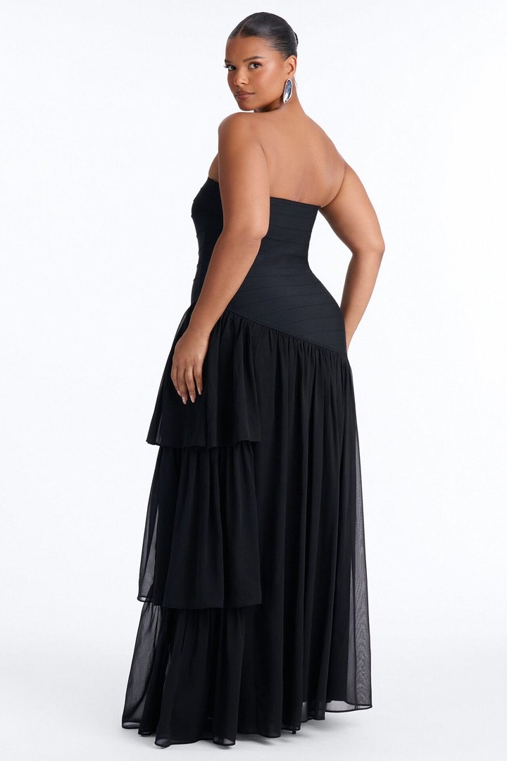 Center Stage Cut Out Bandage Maxi Dress - Black