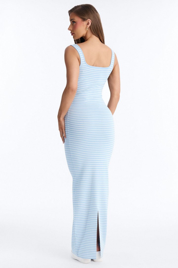 Amelia Striped Maxi Dress - Light Blue