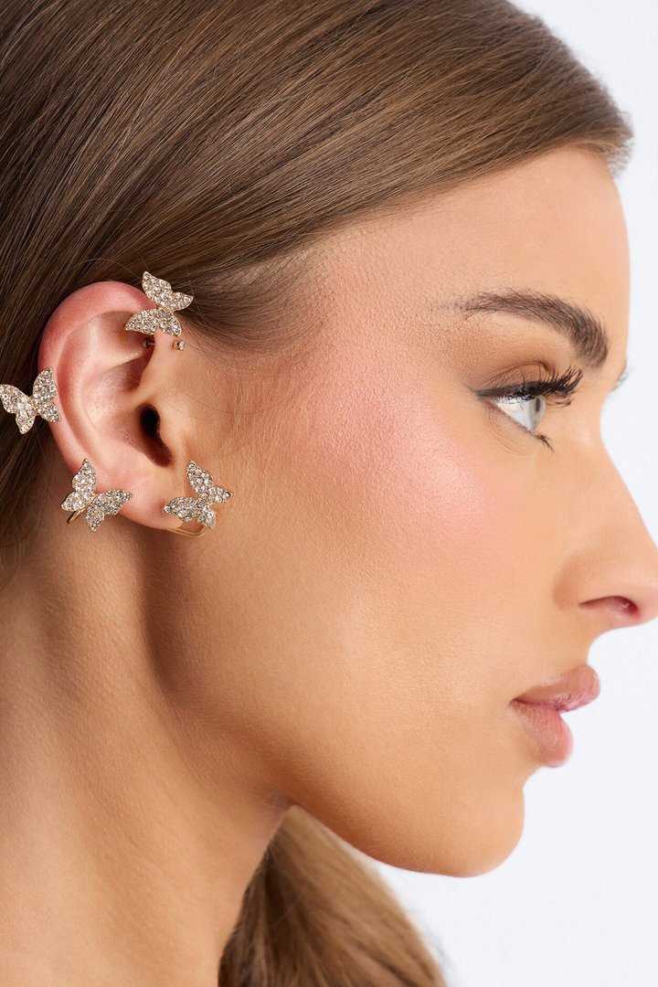 Butterfly Twirl Ear Cuff - Gold