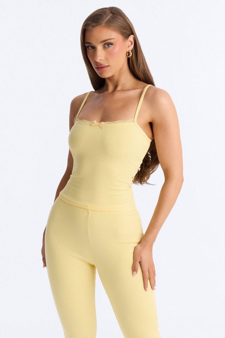 Stirling Snatched Capri Pant Set - Butter Yellow
